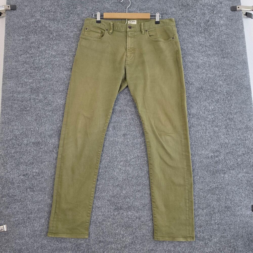 Todd Snyder Jeans Mens 34x32 Slim Fit 5 Pocket Chino Olive Green Denim Casual